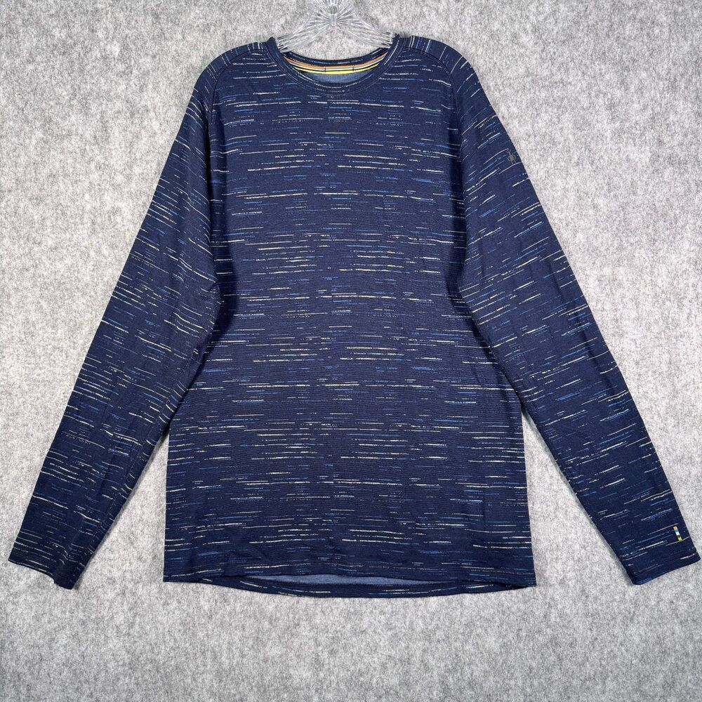 Smartwool Long Sleeve T Shirt Mens XXL Blue Merino Wool Base Layer